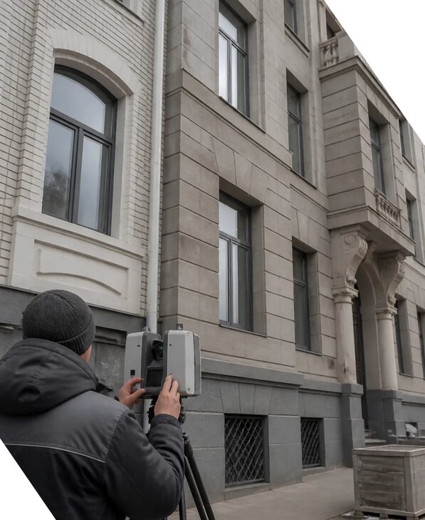 Лазерное сканирование фасадов зданий для обследования в Димитровграде